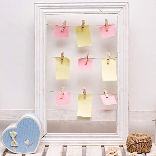 Smart Dreams Premium Photo Display Set - DIY Wall Hanging Picture and Cards - Jute String, Wooden Clips and Non-Trace Nails