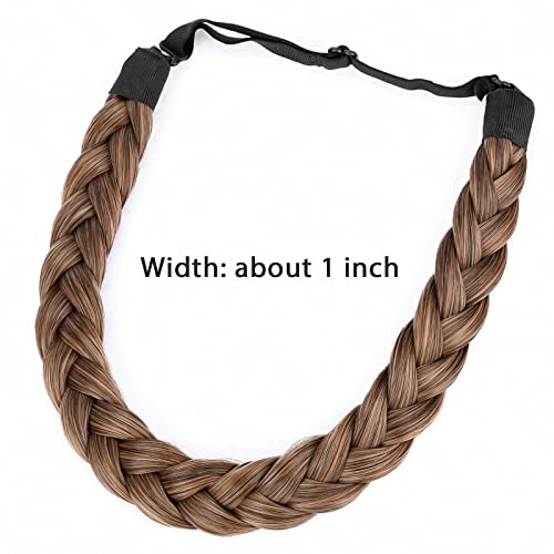 Gledola 2 Strands Fishtail Plaited Braids Headband Braided Synthetic Hair Elastic Stretch, Hair Accessory for Bride Women - Image 3