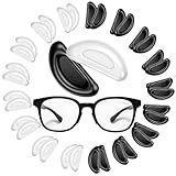 20 Pairs Eyeglass Nose Pads for Glasses - 1.0mm Ultra Thin Silicone Anti-Slip Stick On Nose pad Replacement Adhesive Nosepads for Plastic Frames Reading Glass Sunglasses
