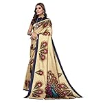 Yashika-Womens-Art-Silk-Kalamkari-Bhagalpuri-and-Kashmiri-Style-Soft-Saree-with-Blouse-Piece-Golden-PeacockY