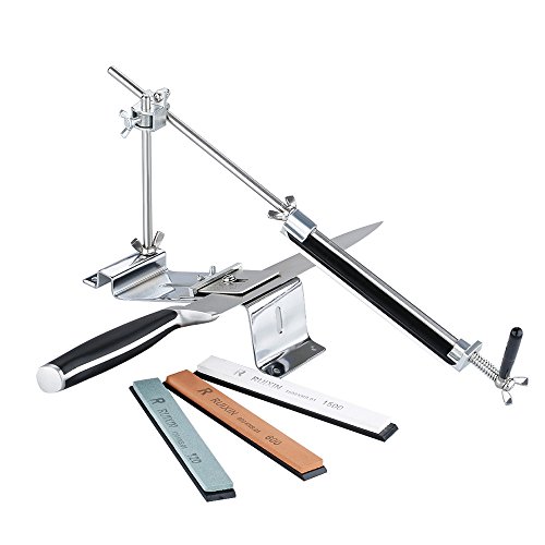 Professional Chef Knife Sharpener All Iron Steel Kitchen Sharpening Kit System Tools Fixed-angle With 4 Whetstones