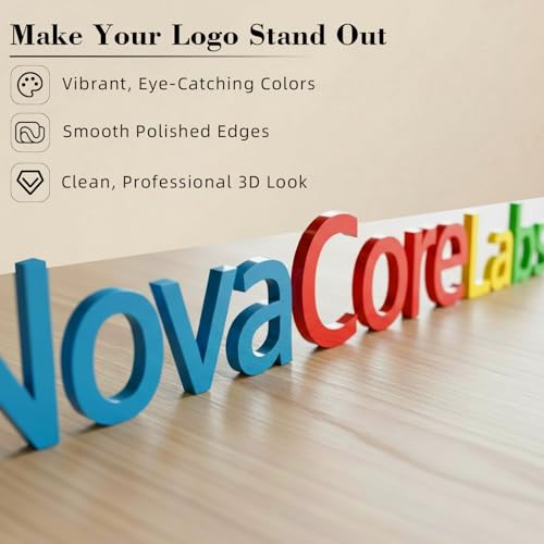 Image of Custom Acrylic Sign, Personalized Business Logo Name Sign, 3D Laser Cut Acrylic Letters, Custom Business Signage for Storefront, Salon, Bar, Office, Studio or Home Wall Decor