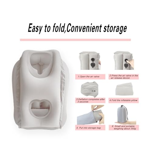 Almohada inflable de viaje PVC gris ergonómica miniatura 6