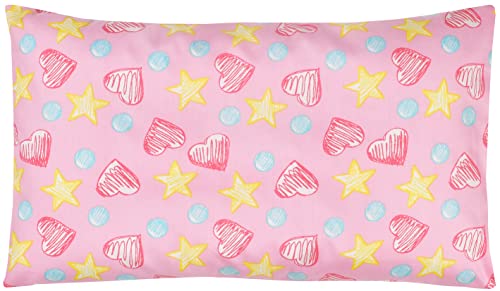Meju Love Pink Heart 100% Cotton Duvet Cover + Pillowcase Bedding Set With Zipper Closure For Baby Toddler Boys Girls Crib Bed Decoration Gift (Love) #TOP3