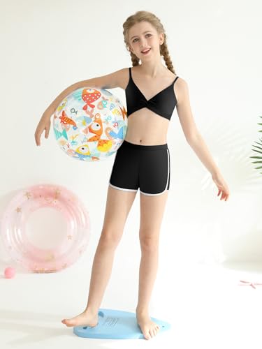 Girls Swimsuits with Shorts Twist Cross Bikini Set Teen Girls Swimming Bathing Suit with Adjustable Shoulder Straps3