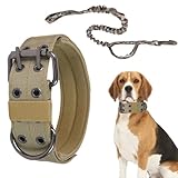 Halsband für große Hunde, verstellbares Zugzubehör für Haustiere, mit Leine und Metallschnalle, dickes Hundehalsband, für Camping, Gehorsamstraining, Outdoor-Aktivitäten