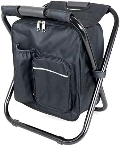 SHENKEL シェンケル 座れるリュック 椅子付きリュック バックパックチェア (黒 ブラック) 折り畳み 軽量 保温 保冷 アウトドア 釣り ゴルフ 観戦 花火 花見 イベント 待ち時間 行事 キャンプ BBQ ハイキング 防災用品