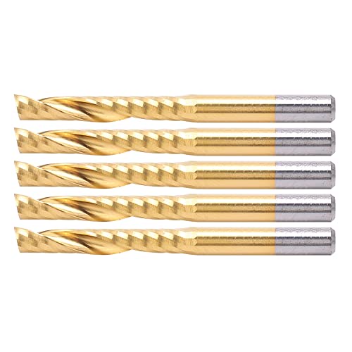 Spiralne Frezy do Routera Frezowanie CNC End Mill Zestaw Wysokowydajny Gładki do Cięcia Aluminium Mosiądz Miedź Metale Nieżelazne 5 szt.