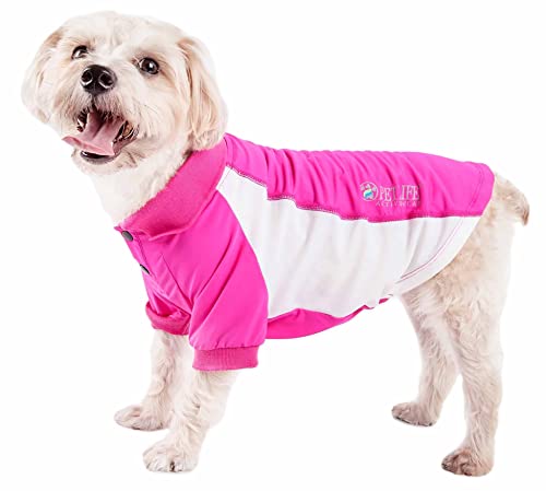 Pet Life ® Active \'Barko Pawlo\' Stretchy Fitness and Yoga Dog T-Shirt - Dog Polo Featuring 4-Way Relax-Stretch and Quick Dry Technology - Performance and Reflective Pet T-Shirt Dog Clothes