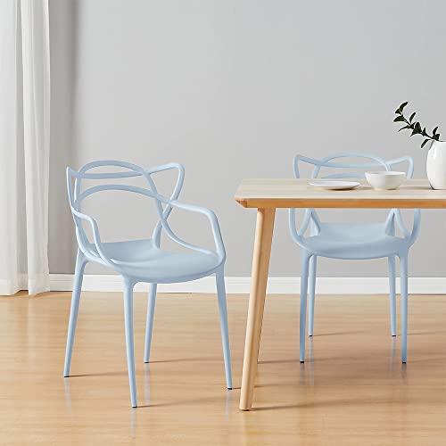 Canglong Cross Back Dining Chair Casual Chair For Restaurants, Cafes, Kitchens, Dining Rooms Set Of 2, Blue #TOP1