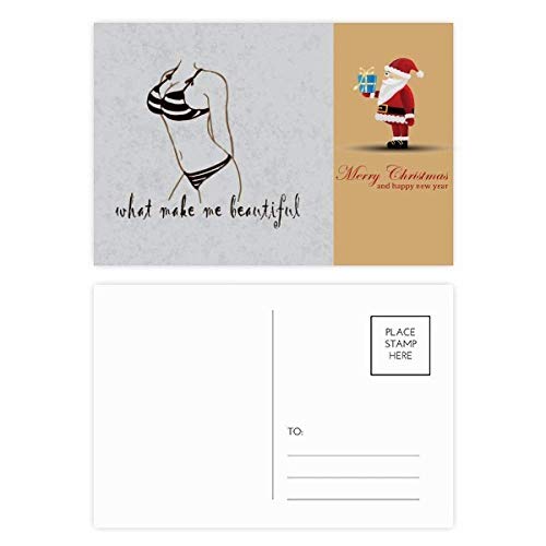 Cartes postales bikini Père Noël Noir x20 pour correspondance