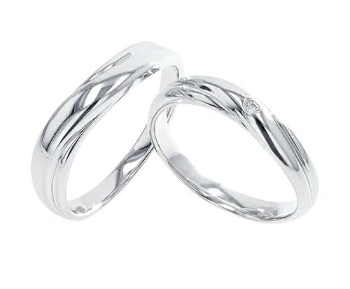 ペアリング 結婚指輪 プラチナ仕上げ 刻印 名入れ 2本セット マリッジリング プロポーズ カップル ring レディース メンズ シルバー925（Amazon）