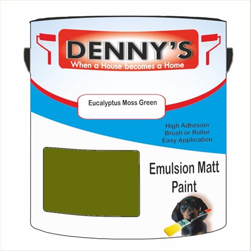 Premium Interior Wall & Ceiling Emulsion Paint – Eucalyptus Moss Green – Rich Matt Finish, Durable & Washable, Low Odour, Ideal for Living Rooms, Bedrooms & Hallways (500ML Tin)