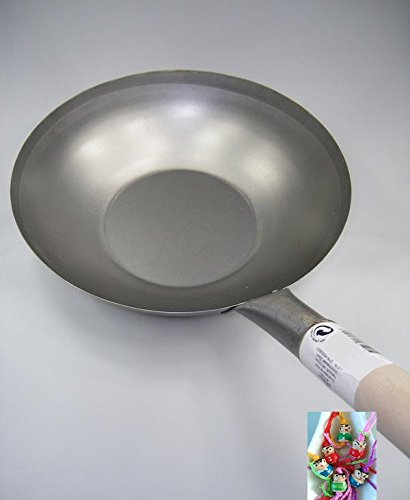 Wok en fer asiatique Ø 35 cm à fond plat pour une cuisine saine au quotidien