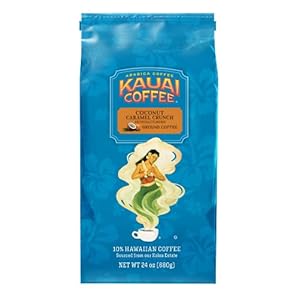 Kauai Coffee Coconut Caramel Crunch Medium Roast – Ground Coffee, 24 oz Package