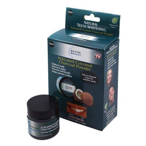 Active Bright Charcoal Teeth Whitening Powder w/Bonus Bamboo Toothbrush - Original As Seen on TV