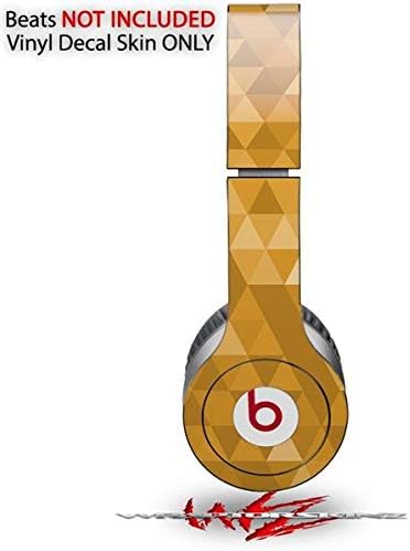 Skin Decal Wrap Works with Original Beats Solo HD Headphones Triangle Mosaic Orange Skin Only (Headphones NOT Included)