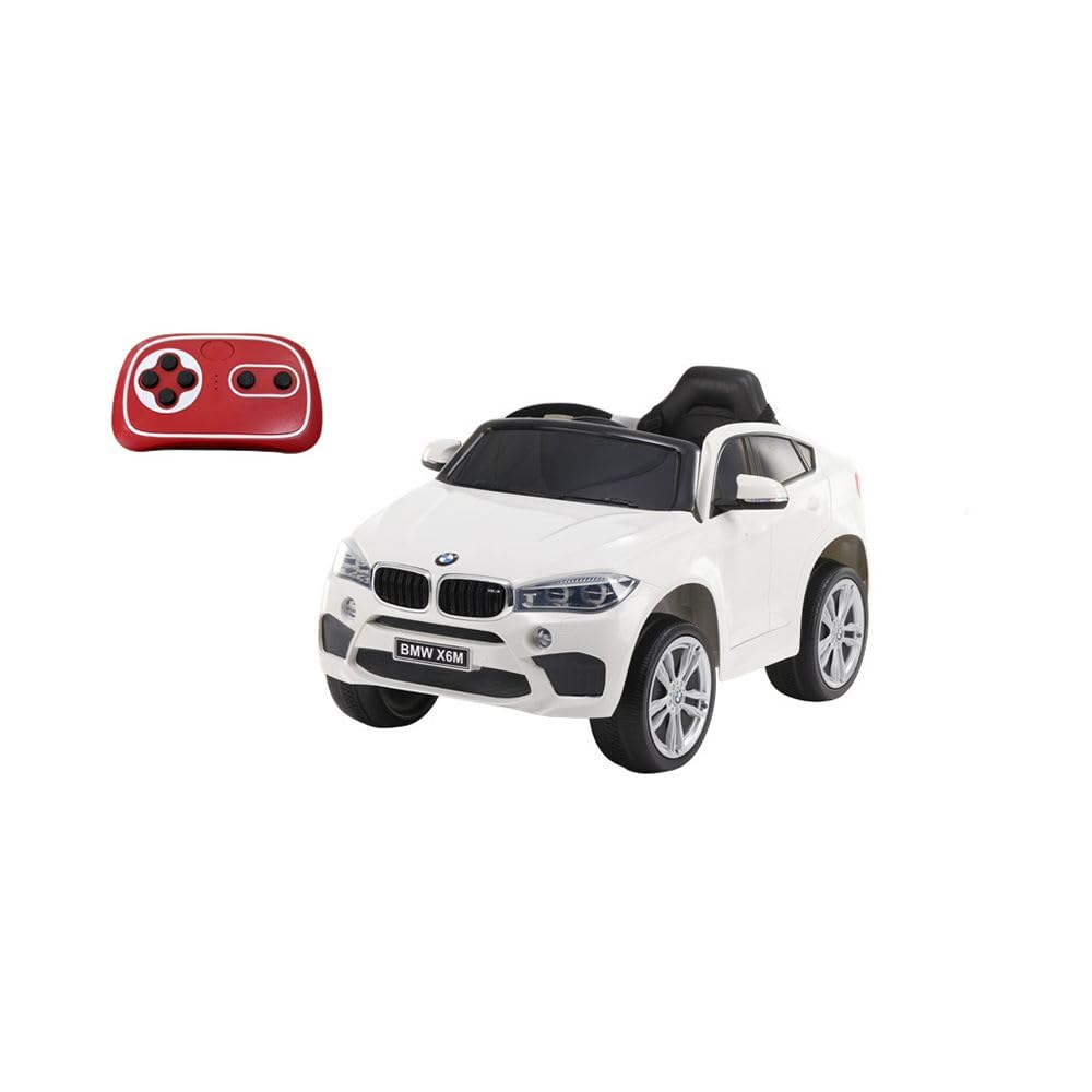 Auto elettrica Bmw x6M bianca per bambini, telecomando per genitore, porta usb, età 3+