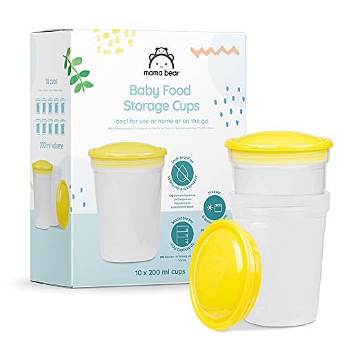 Amazon Brand - Mama Bear Baby Food Storage Cups - pack of 10