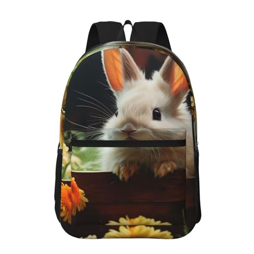 Sac à dos 15.6 pouces lapin et fleur pour soulager le dos