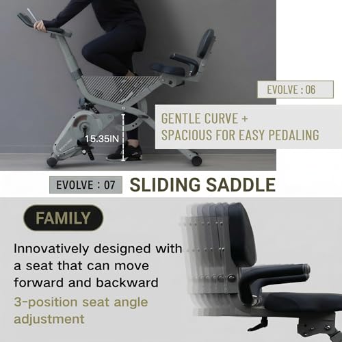 Image of BARWING Stationary Exercise Bike for Home Workout, 5 IN 1 Foldable Indoor Cycling Bike for Seniors, 350LB Capacity, 16-Level Magnetic Resistance, Seat Backrest Adjustments