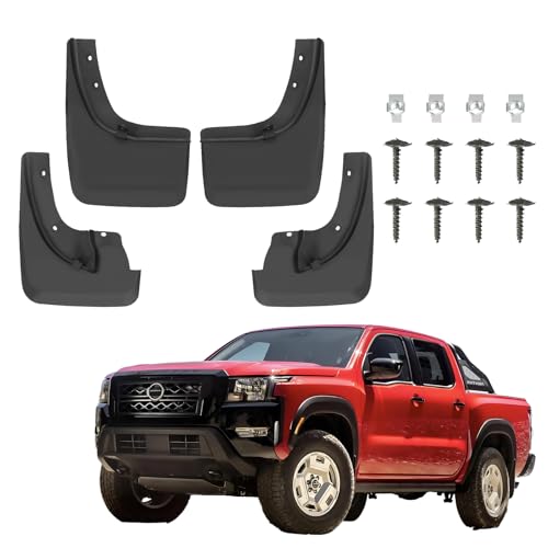 Image of Mud Flaps Splash Guards for Fit for Nissan Frontier 2022 2023 2024 2025 | No Drilling Required Bendable Mud Guards | Front & Rear 4-Piece Set Car Accessories