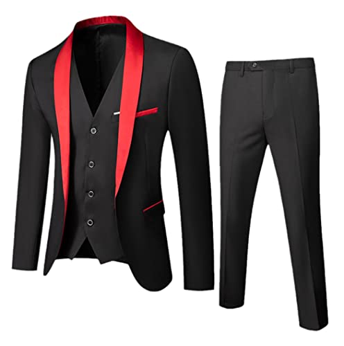 Ensemble de mariée 3 pièces rouge d'exception blazer ajusté et gilet style britannique