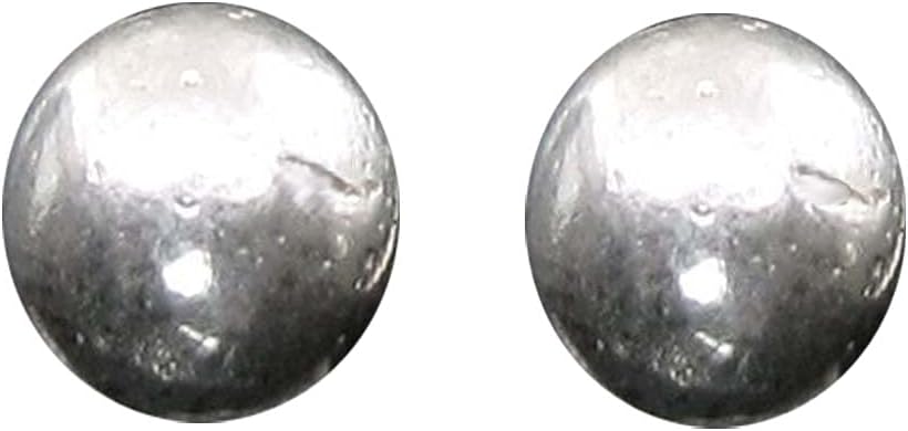 2pc Solid Pure Silver Full Round Balls chandi ki thos Goli 6.1mm