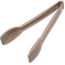 Carlisle FoodService Products 460906 Carly Salad Tong, 9" Salad Tong, Beige, 12 Pack