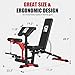 FAGUS H All in One Home Gym System Workout Station with Weight Bench, Multi-Function Smithe Machine Power Cage with Cable Crossover, Tripe-Sided Independent Load Posts Functional Trainer, Black & Red