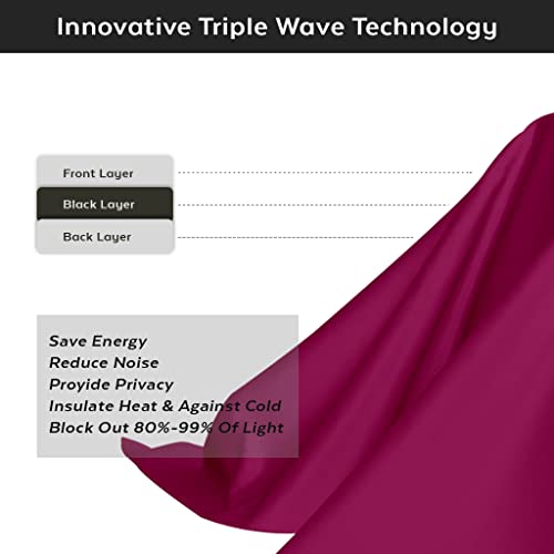 Ved Wärmeisolierte Verdunkelungsvorhänge W66 x L54 Zoll (2 Bahnen) (VIOLETT)