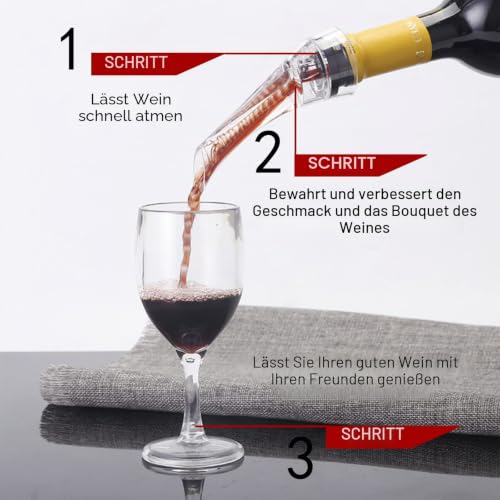 Foto von FosFun Dekantierausgießer mit Belüfter, Dekanter Rotwein, 2 in 1 Verwendung Weinbelüfter,Tropffreier Wein Dekanter Flaschenausgießer,Belüftungsdekanter für Weinliebhaber