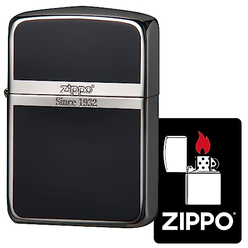 ジッポー(Zippo) ライター 防風 真鍮製 両面加工 1941 レプリカ 特製ステッカー付き ブラック 1941BK-Z