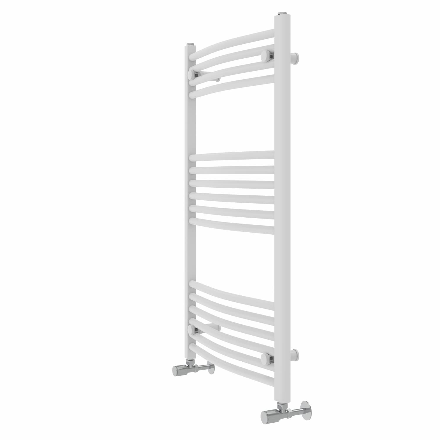 Warmehaus White Contemporary Curved Bathroom Heated Towel Rail Radiator Rad 1000 X 600Mm