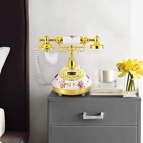 Dyna-Living Vintage Phone Retro Antique Telephone Old Fashioned Landline Telephones With Push Button Lcd Display Suitable For Home Decor, Office, Star Hotel Decoration #TOP4