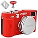 Produktbild Silikon-Schutzhülle Kameratasche Rubber Case Schutzhülle für Fuji Fujifilm X100V + Auslöseknopf (rot)