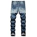 MXCVYCC Men's Ripped Slim Fit Jeans Light Blue Distressed Jeans for Men Straight Leg Designer Fashion Denim Pants(30, Light Blue-Regular fit Jeans)
