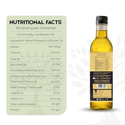 Image of Shree Aanantam Wood Cold Pressed Sunflower Oil - 1L | Pet Bottle | Kolhu /Chekku | Extracted on Wooden Churner | Natural | Chemical-Free | Cold Pressed Sunflower Oil for Cooking - 1l (Pack of 5)