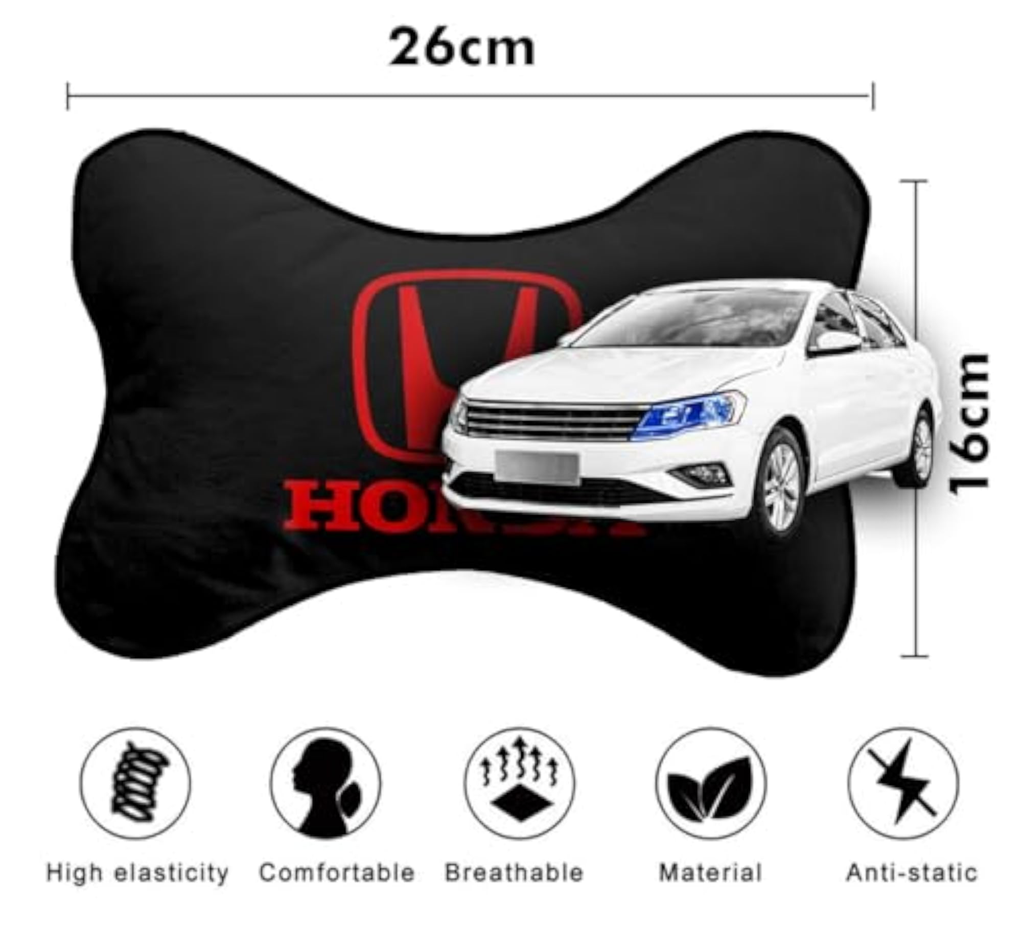 Car Company Logo Neck Headrest Pillow for Honda