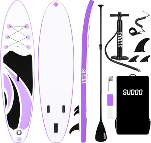 SUDOO 10FT Ultra-Light Inflatable SUP | 10'×30'' Stand Up Paddle Board | Non-Slip EVA Deck | Stable...