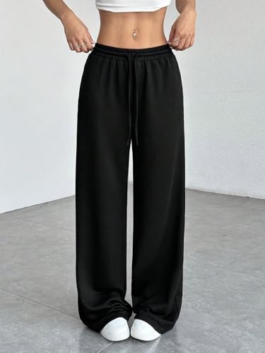 Image of Casual Wear Women's Wide Leg High Waisted Baggy Lounge Sweat Pants, Track Pants for Woman Best for Casual Outings, Gym, Travel, Workouts, or Chilling at Home.