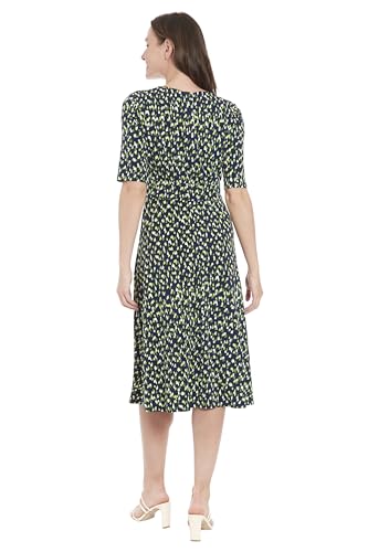 London Times Elegant Half-Sleeve Mid-Calf Work Dresses for Women3