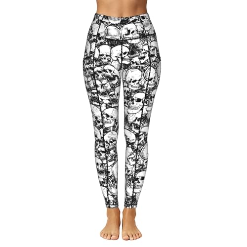 Leggings de gimnasio con calaveras que estilizan y tienen bolsillos 2
