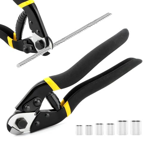 Wire Cutters With 6pcs Aluminum Wires Rope Chuck 2.5mm,3mm,4mm,Heavy Duty Wires Cutters Cutting Up...