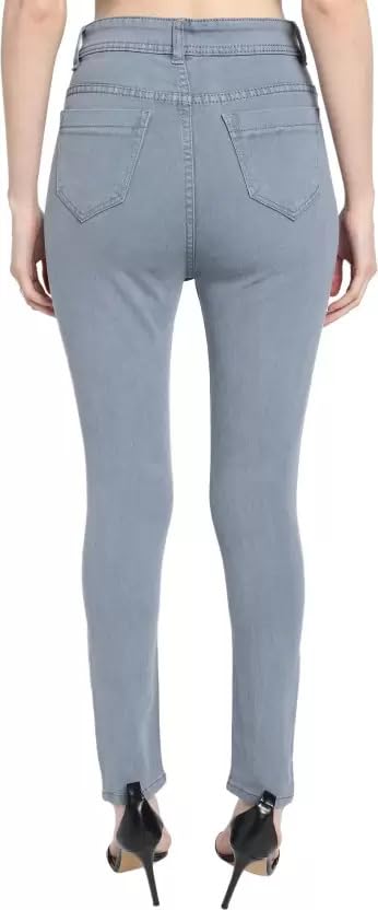 Image of Women Washed Skinny Fit Navy /grey-26