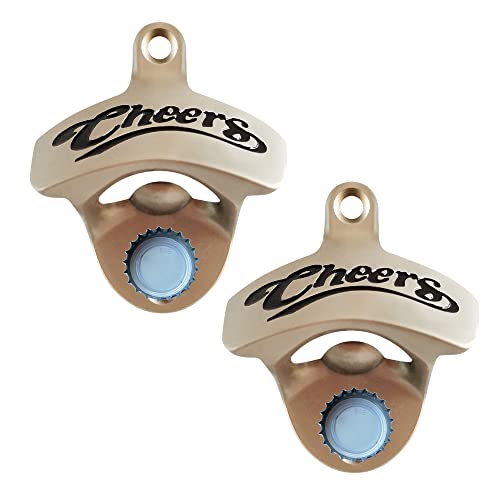 Haiicen Cheers Magnetic Beer Bottle Opener Wall Mounted Bottle Cap Opener With Magnet Embedded For Bartender Kitchen Party Gifts (Pack Of 2) #TOP3
