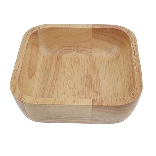 OFFSCH Ensaladera De Madera Cuadrada para Ensalada De Frutas Recipiente para Condimentos De Verduras Cuenco para Servir Comida Madera De Caucho para Restaurantes y Hogares