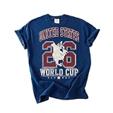 USA Soccer Fan Graphic T-Shirt Vintage American Football Supporter World 2026 Cup Tournament Tee True Navy