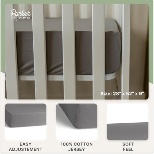 Image of Parker Baby Soft & Durable Fitted Baby Crib Sheets | Snug Fit for Standard Crib Mattresses | Machine Washable, Fade-Resistant & Modern Nursery Designs