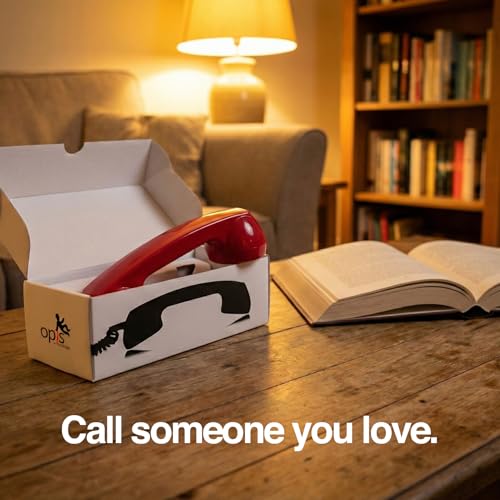 Image of Opis 60s Micro - Retro Mobile Phone handset for Android Smartphones, Tablets, notebooks and Mobile Phones in The Shape of a Classic Telephone Receiver (red)